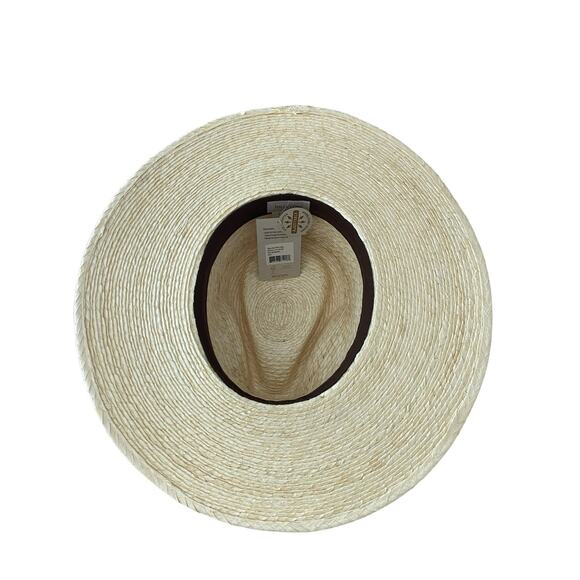 Brixton Leigh Straw Fedora Hat Handwoven Cotton Band Everyday Beach Vacation L main image 8